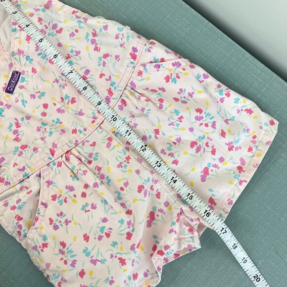 Vintage OshKosh B'gosh Pink Floral Shortalls 3T USA - Picture 8 of 8